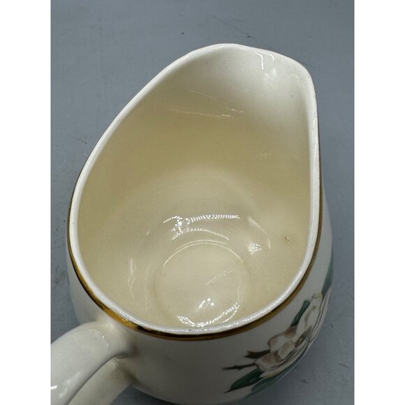Cavalier Eggshell Porcelain Creamer & Sugar Magnolia Flower Design & Gold READ - Picture 12 of 16